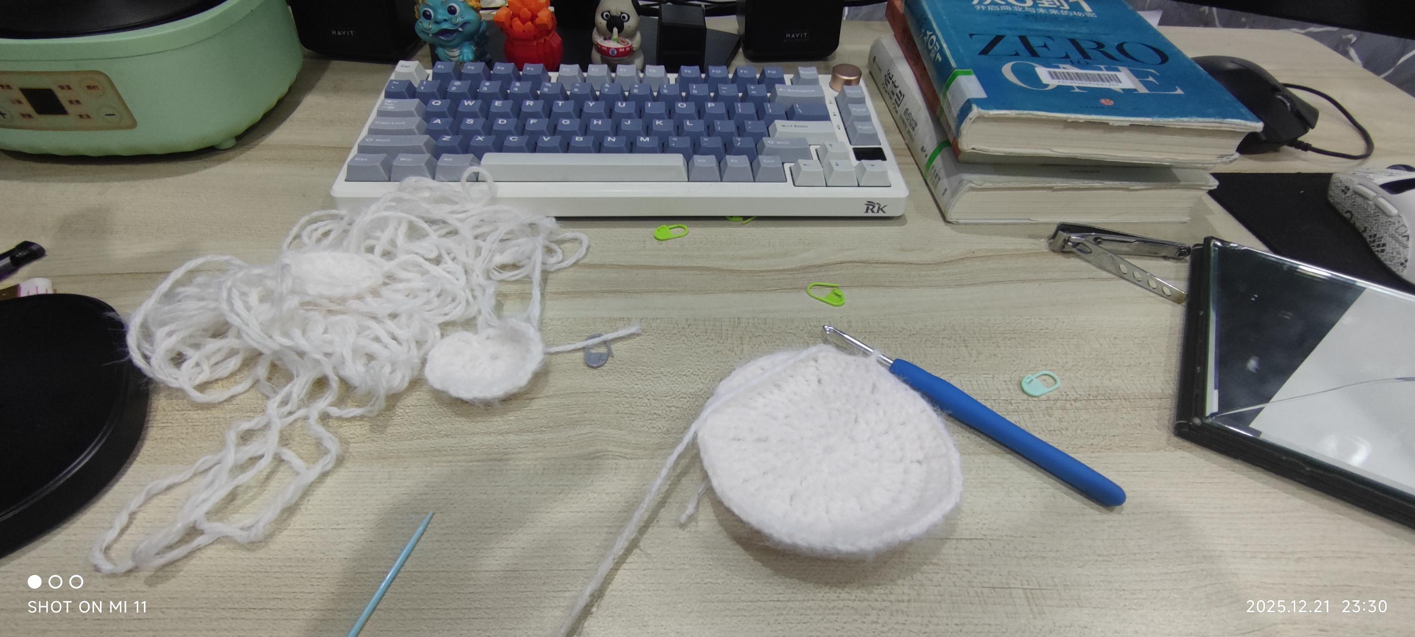 钩织玫瑰花毛毯（开始）